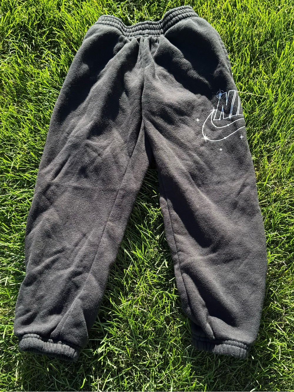 Nike Kids Black Jogger Sweatpants with White Logo